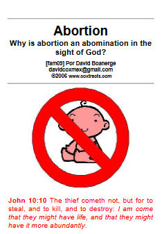 fam09 Why is abortion an abomination in the sight of God? Is a discussion about who has the right to take life or grant it, God only.