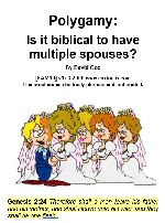 Polygamy: Is it biblical to have multiple spouses? answers this question from the Bible, examining also the practice in the Old Testament.